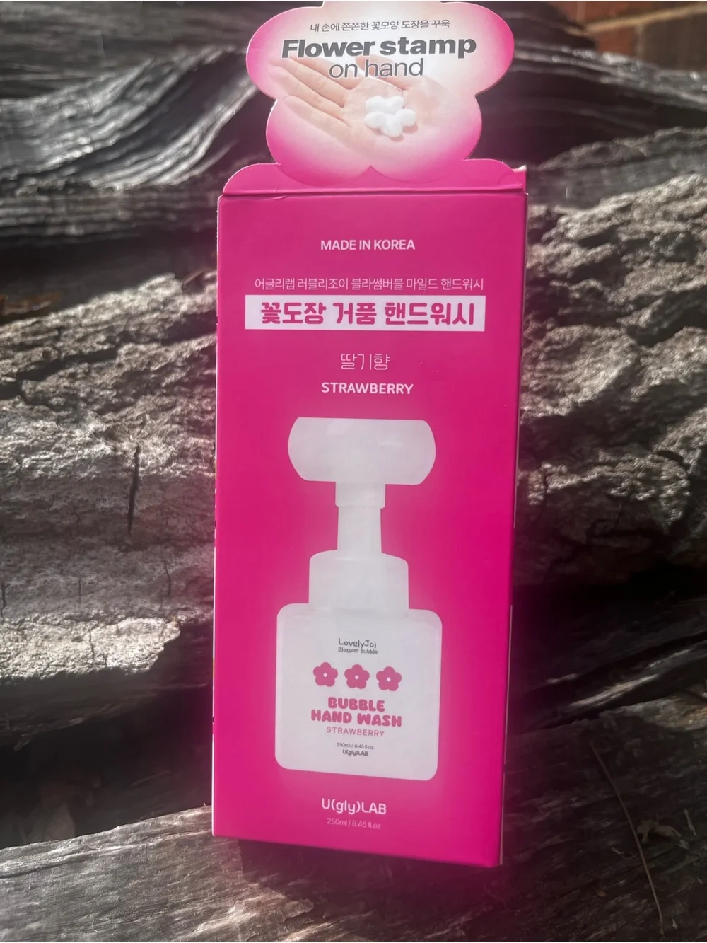 LovelyJoi Bubble Hand Wash | Strawberry Scent | Flower Stamp on Hand
